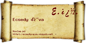 Ecsedy Éva névjegykártya