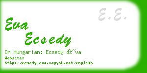 eva ecsedy business card